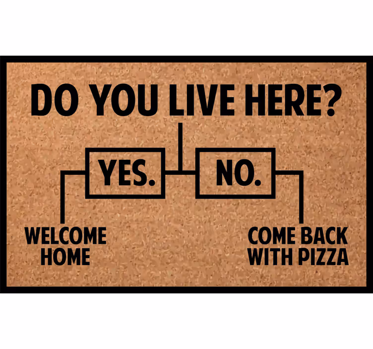 Persiana enrollable beige ¿vives aquí pizza? - TenVinilo