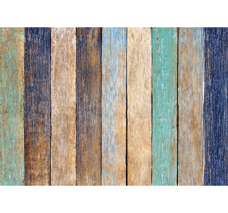 Persiana enrollable para cuarto tablas de madera coloridas - TenVinilo