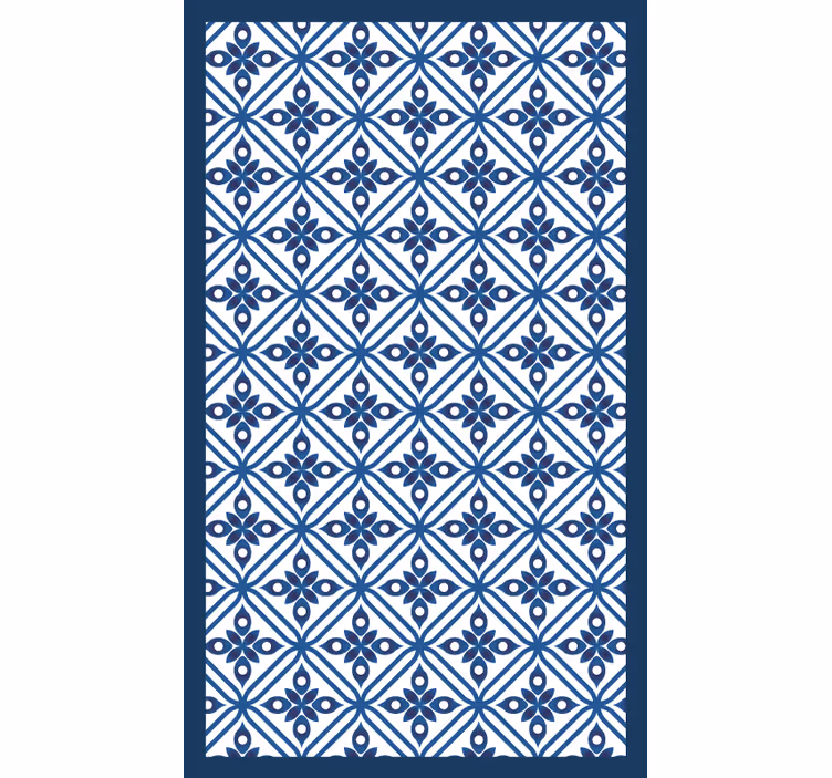 Persiana enrollable para cuarto patrón japonés azul y blanco - TenVinilo