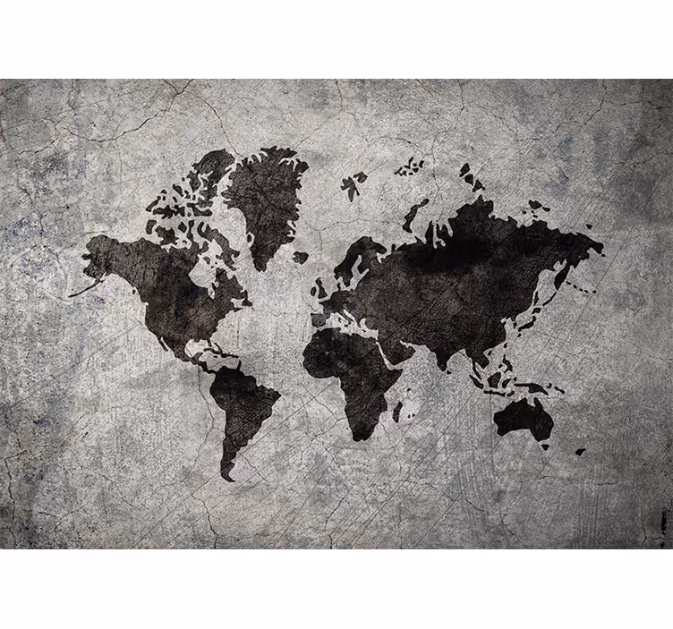 Persiana enrollable gris mapa mundial industrial - TenVinilo