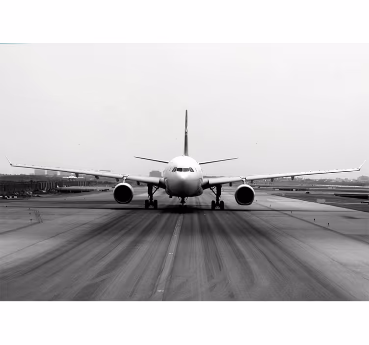 Persiana enrollable gris avión en la pista - TenVinilo