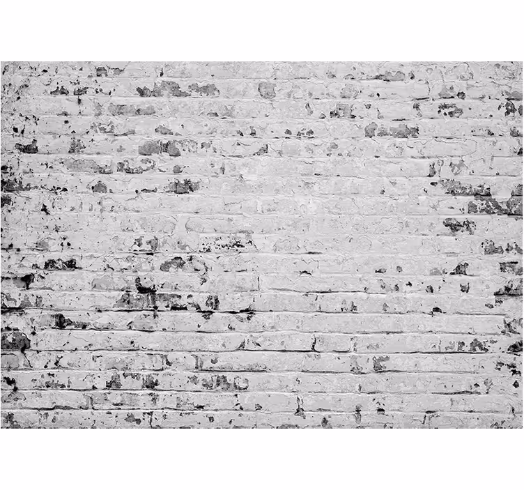 Persiana enrollable gris mural de ladrillo blanco desgastado - TenVinilo