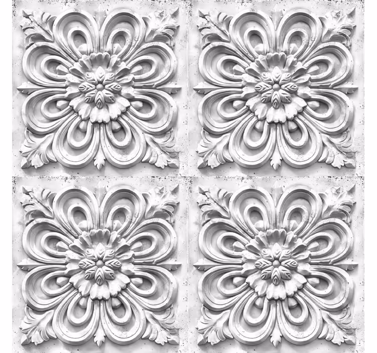 Persiana enrollable vintage azulejos blancos - TenVinilo