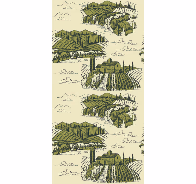 Persiana enrollable vintage paisaje rural - TenVinilo
