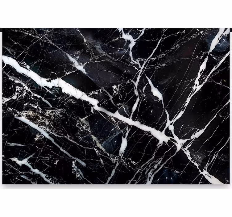 Persiana enrollable negra mármol en tonos blancos - TenVinilo