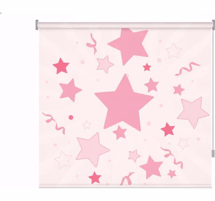 Persiana enrollable rosa estrellas rosas grandes - TenVinilo