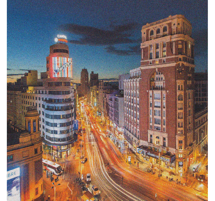 Persiana enrollable salón movimiento de gran vía en la tarde - TenVinilo