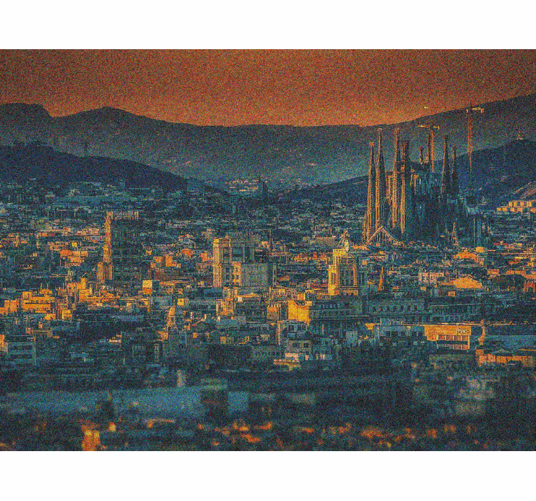 Persiana enrollable salón barcelona desde el aire de noche - TenVinilo