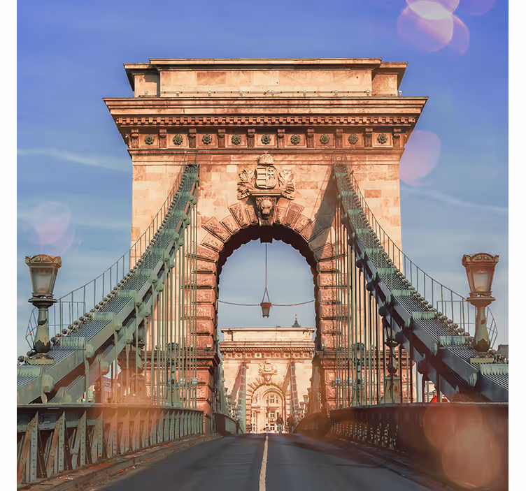 Persiana enrollable salón vista panorámica puente budapest - TenVinilo