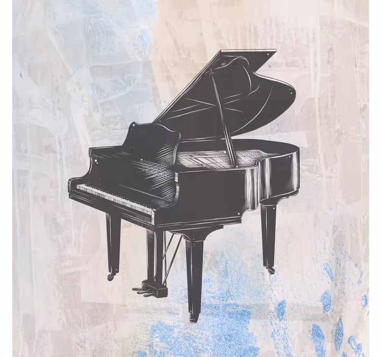 Persiana enrollable salón pintura shabby chic de piano - TenVinilo