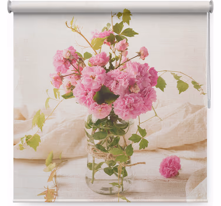 Persiana enrollable salón pintura con rosas marchitas - TenVinilo