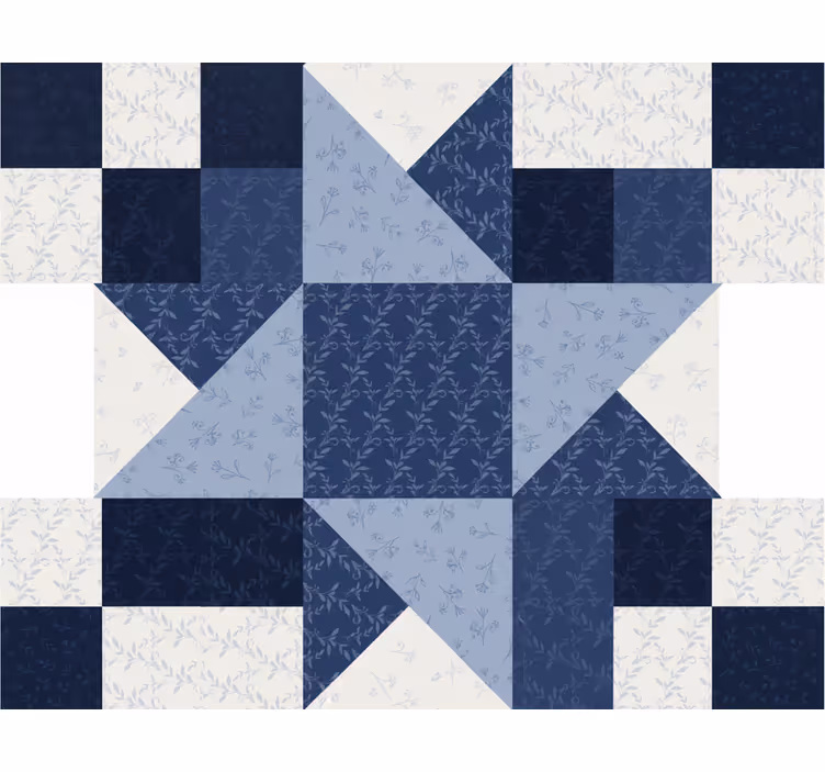 Persiana enrollable salón diseño triángulo estrella azul - TenVinilo