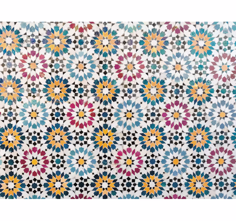 Persiana enrollable para cuarto mosaico floral colorido - TenVinilo