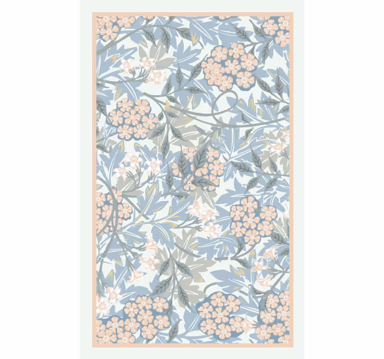 Persiana enrollable para cuarto plantas blancas y azules - TenVinilo