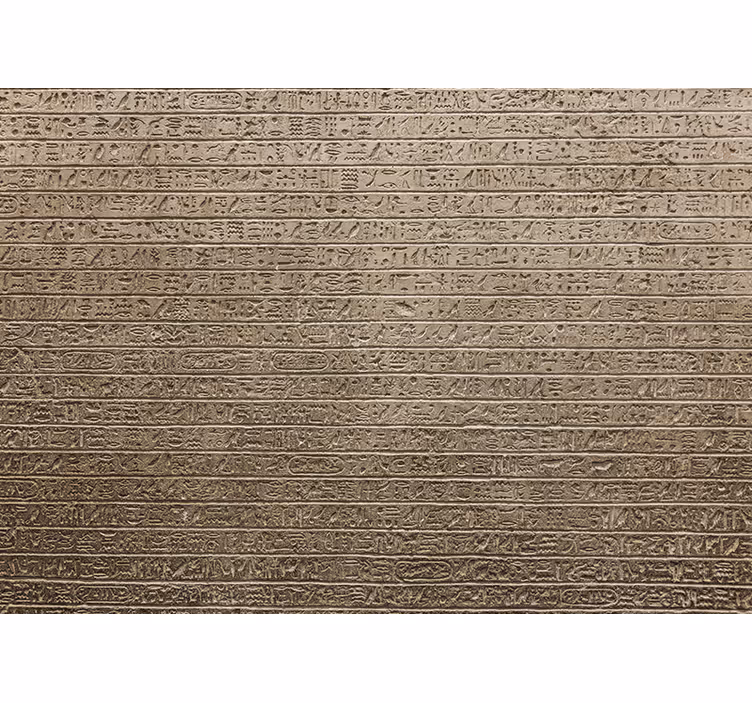 Persiana enrollable beige con patrón jeroglífico egipcio - TenVinilo