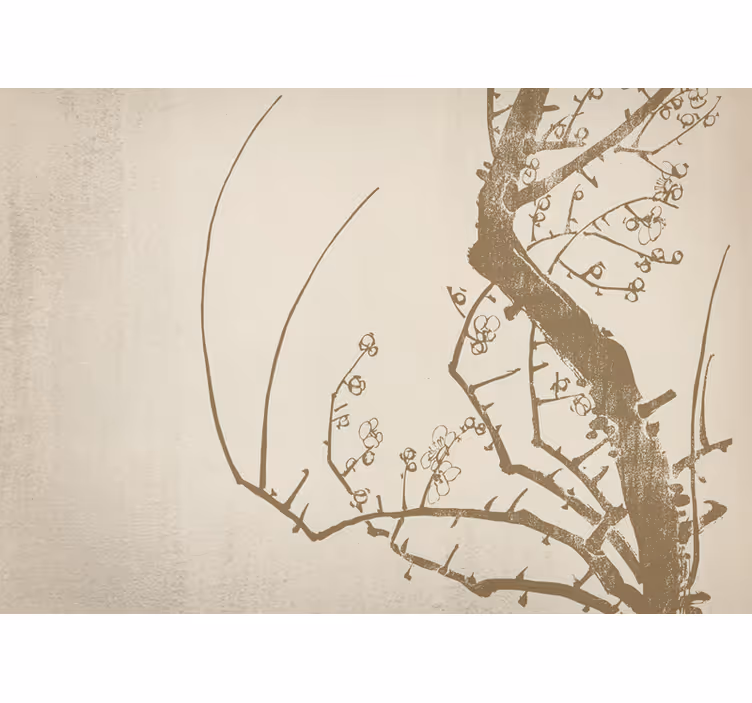 Persiana enrollable beige árbol estilo japandi - TenVinilo
