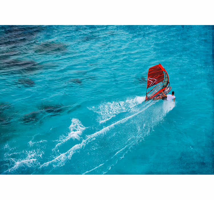Persiana enrollable para cuarto windsurfista en el agua - TenVinilo
