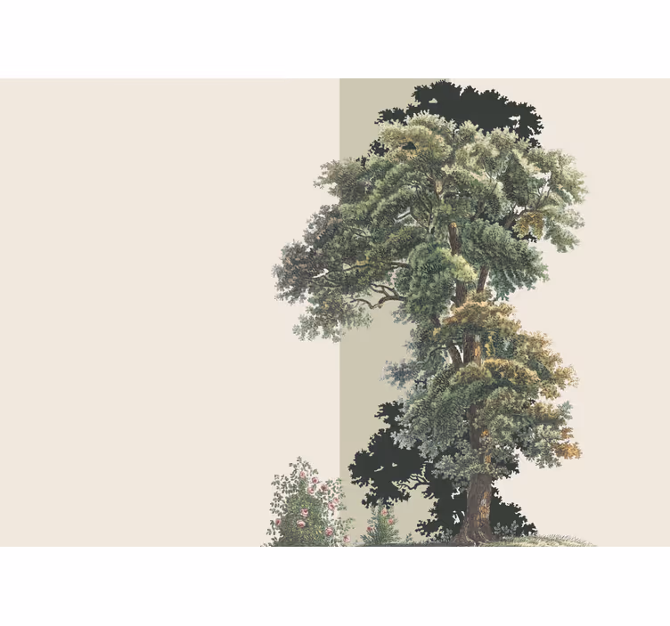 Persiana enrollable para cuarto diseño de árbol estético - TenVinilo