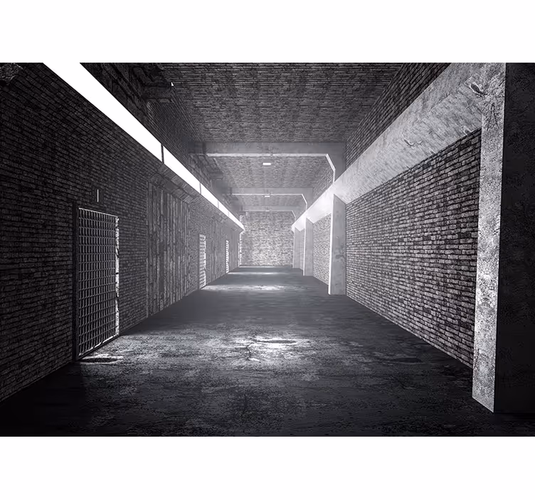 Persiana enrollable para cuarto túnel de ladrillos 3d - TenVinilo