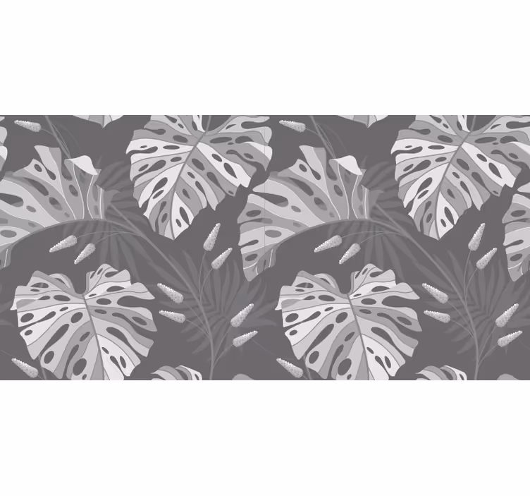 Persiana enrollable gris hojas tropicales grises - TenVinilo