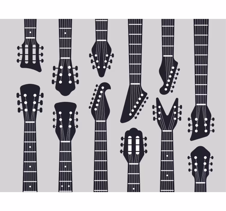 Persiana enrollable gris silueta de guitarra rock - TenVinilo