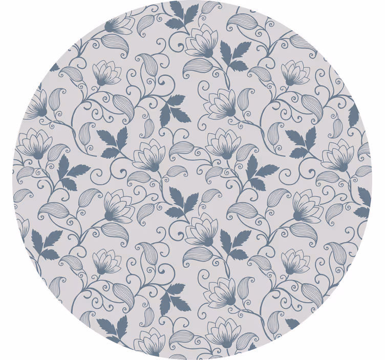Persiana enrollable gris patrón floral azul hamptons - TenVinilo