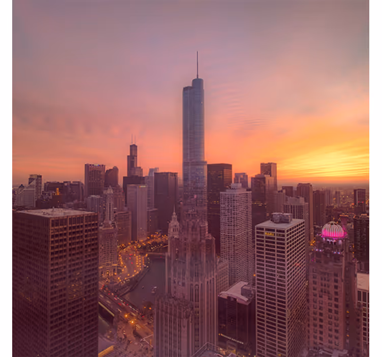 Persiana enrollable salón atardecer de nueva york - TenVinilo