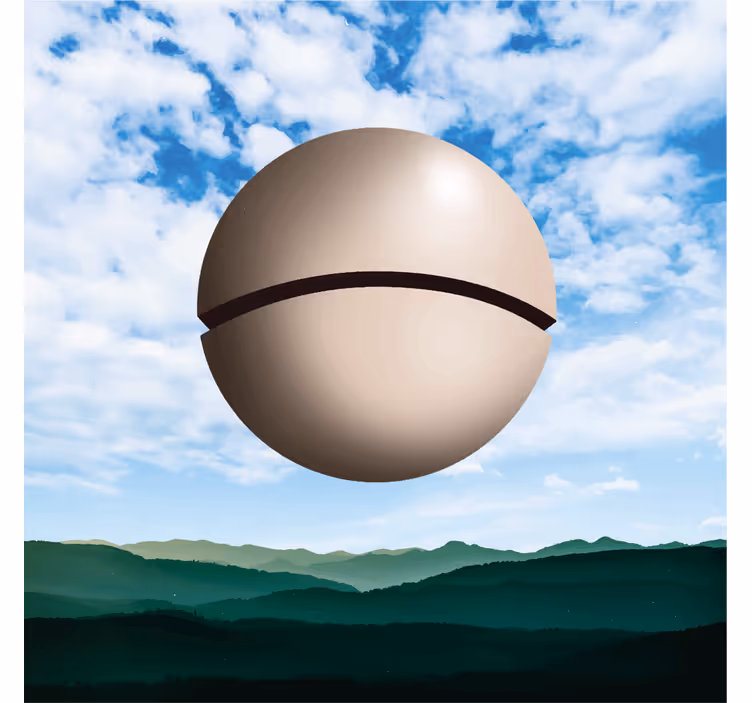Persiana enrollable salón esfera de magritte - TenVinilo