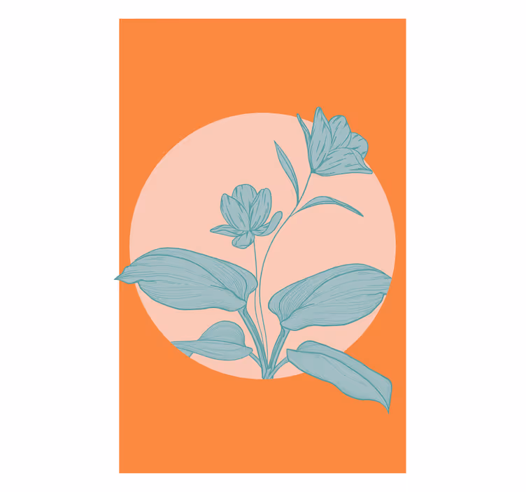 Persiana enrollable salón flor azul - TenVinilo