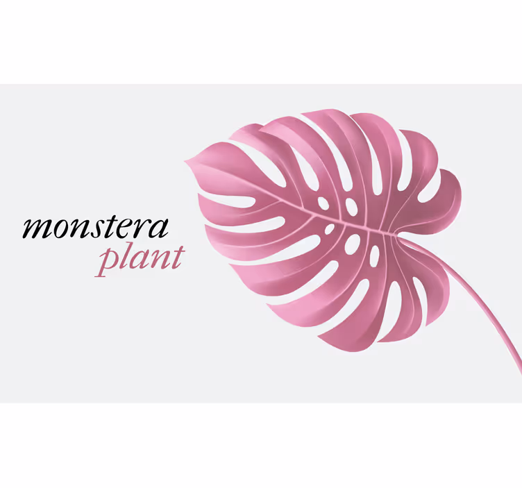 Persiana enrollable para cuarto estilo monstera rosa - TenVinilo