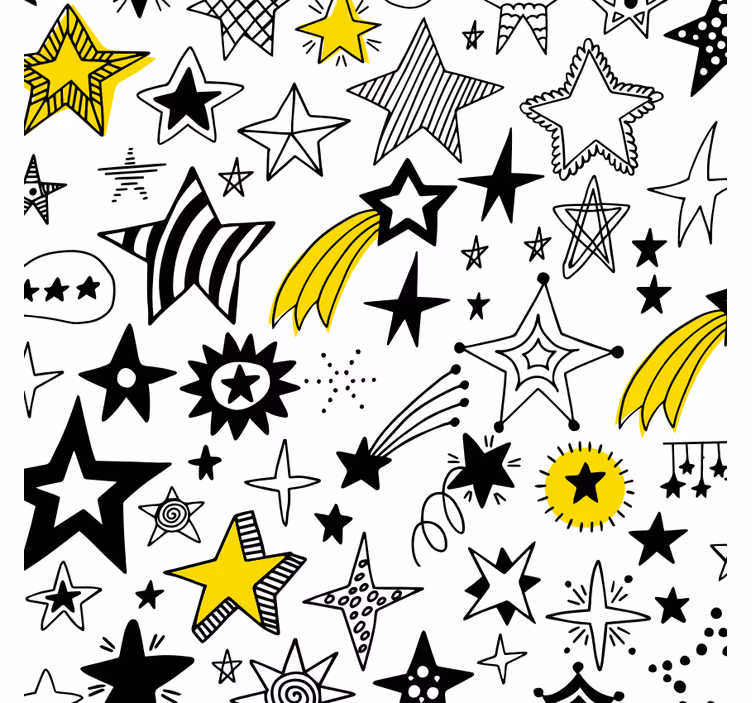 Persiana enrollable para cuarto estrellas de doodle - TenVinilo
