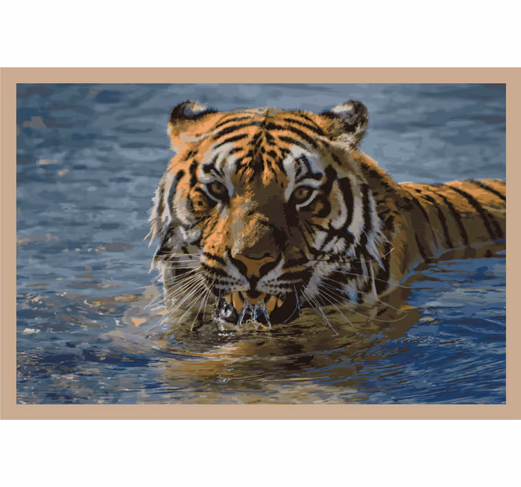 Persiana enrollable para cuarto tigre nadando - TenVinilo