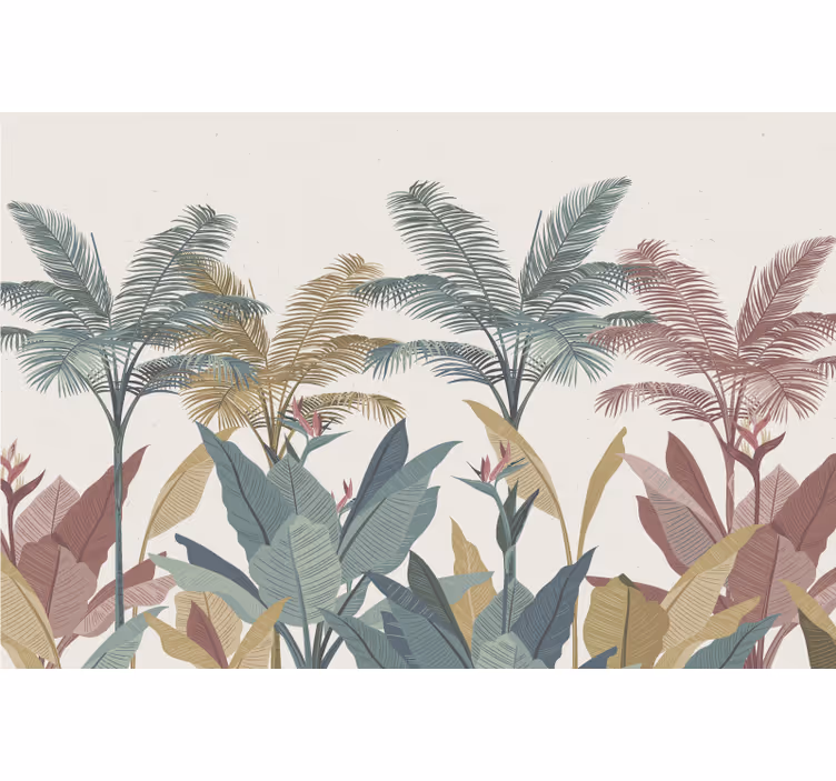 Persiana enrollable para cuarto plantas tropicales terracota - TenVinilo