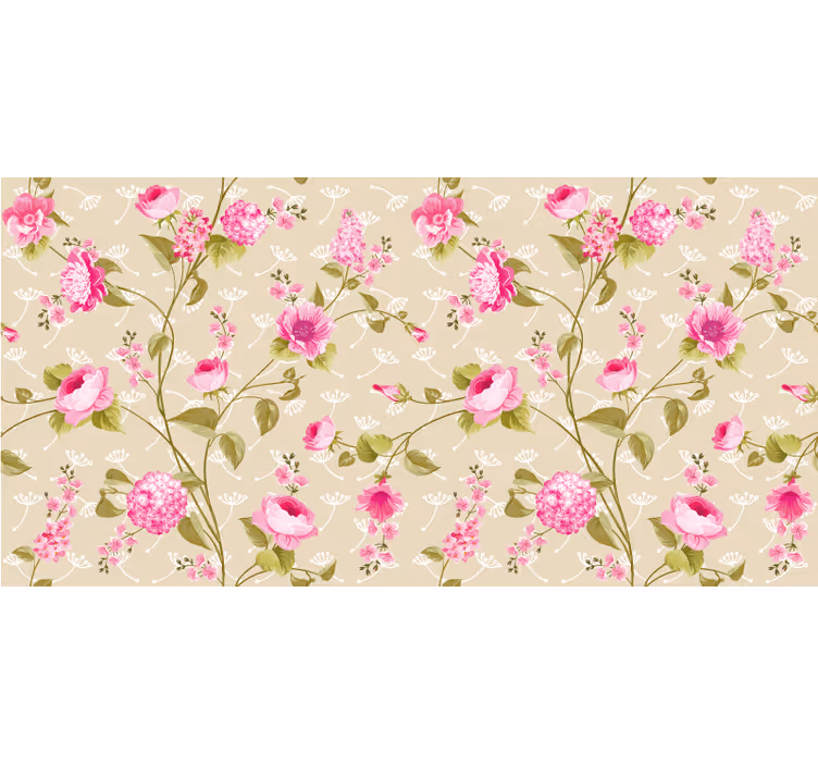 Persiana enrollable para cuarto estampado floral vintage - TenVinilo