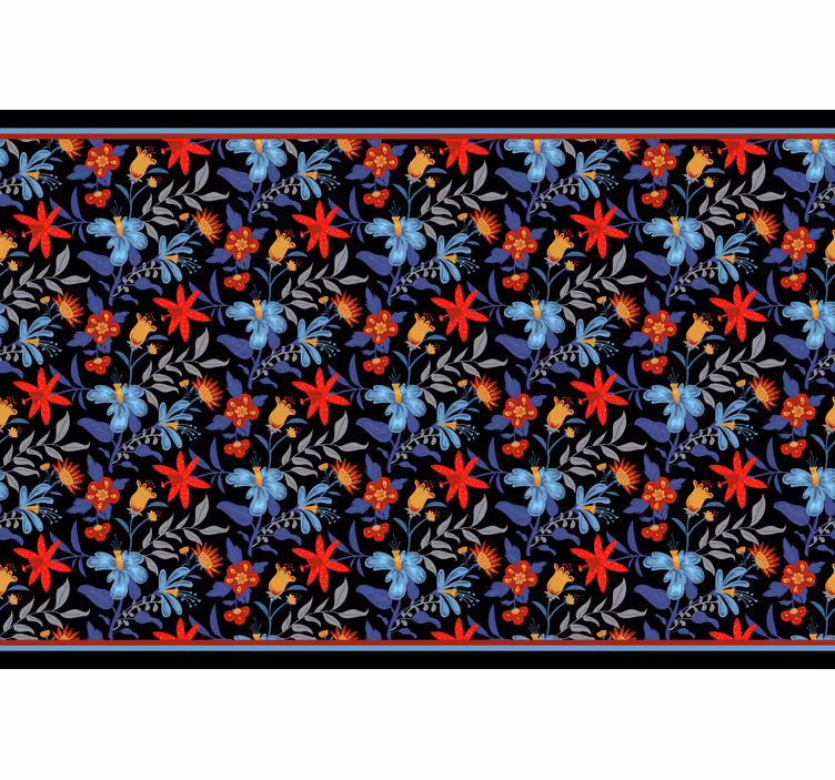 Persiana enrollable para cuarto flowerprint 'tricot' negro - TenVinilo