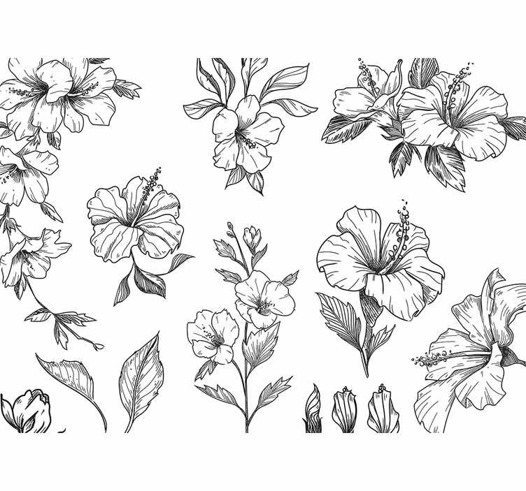 Persiana enrollable para cuarto dibujo de flores - TenVinilo