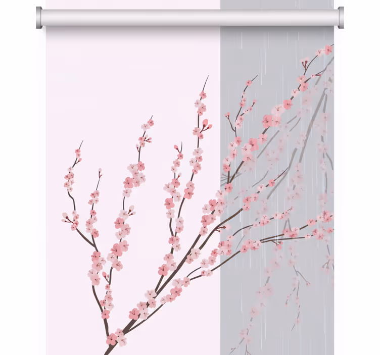 Persiana enrollable para cuarto color claro floral - TenVinilo