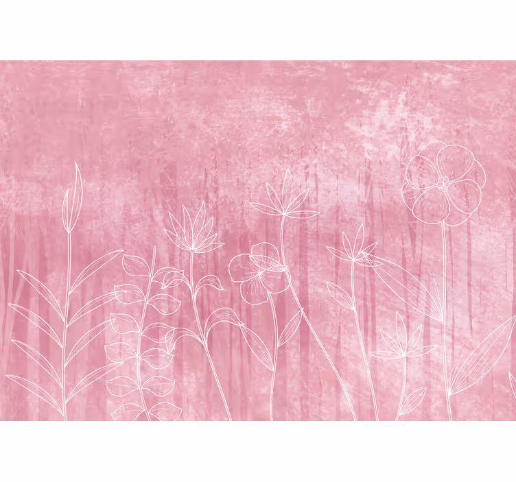 Persiana enrollable para cuarto pradera rosa escandinava - TenVinilo