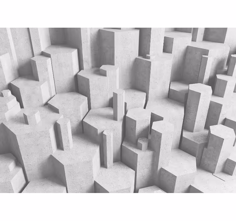 Persiana enrollable blanca formas geométricas 3d - TenVinilo