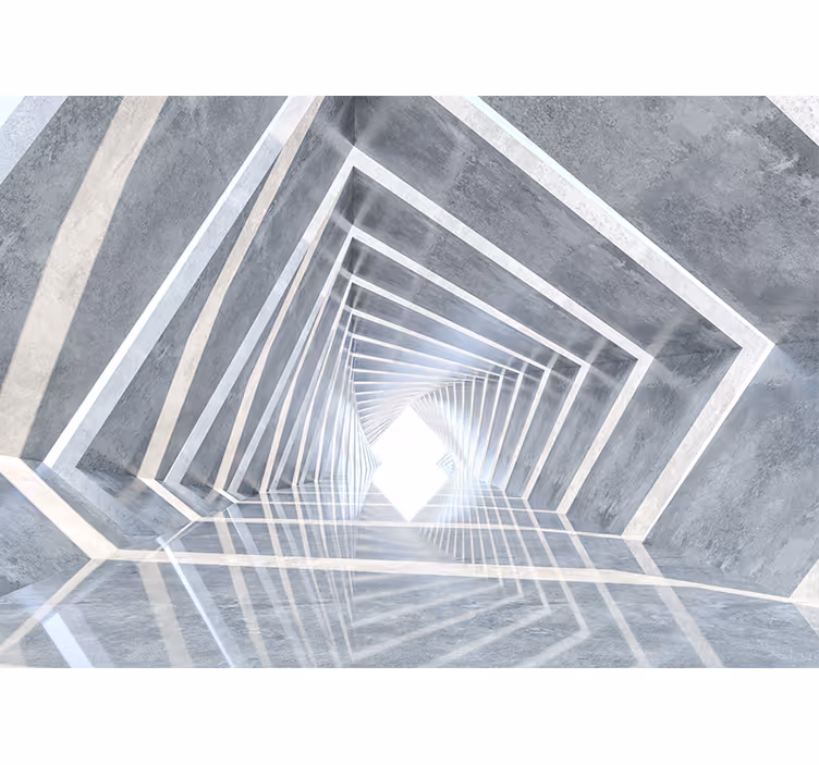 Persiana enrollable blanca túnel geométrico 3d - TenVinilo