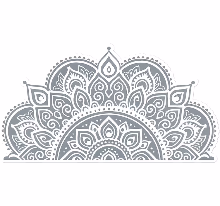 Persiana enrollable blanca diseño de medio mandala - TenVinilo