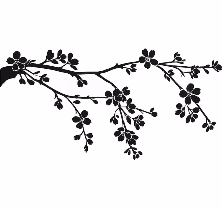 Persiana enrollable blanca rama de árbol negro - TenVinilo