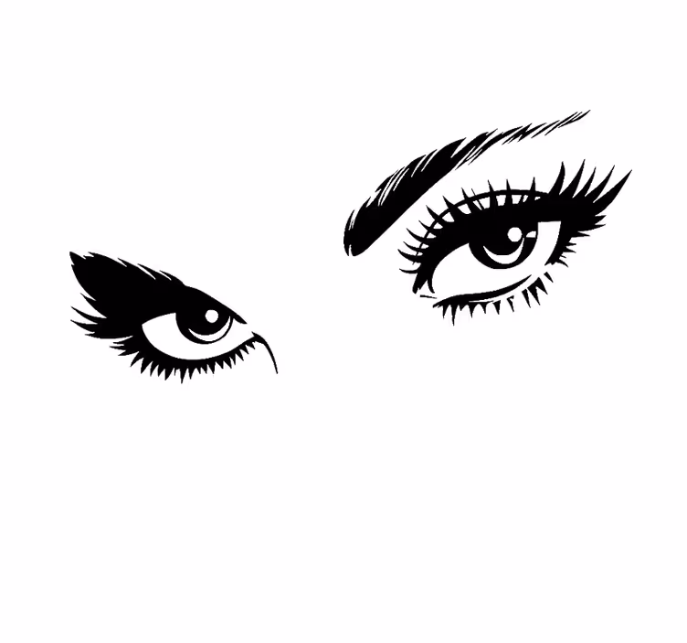 Persiana enrollable blanca ojos de mujer mirando - TenVinilo