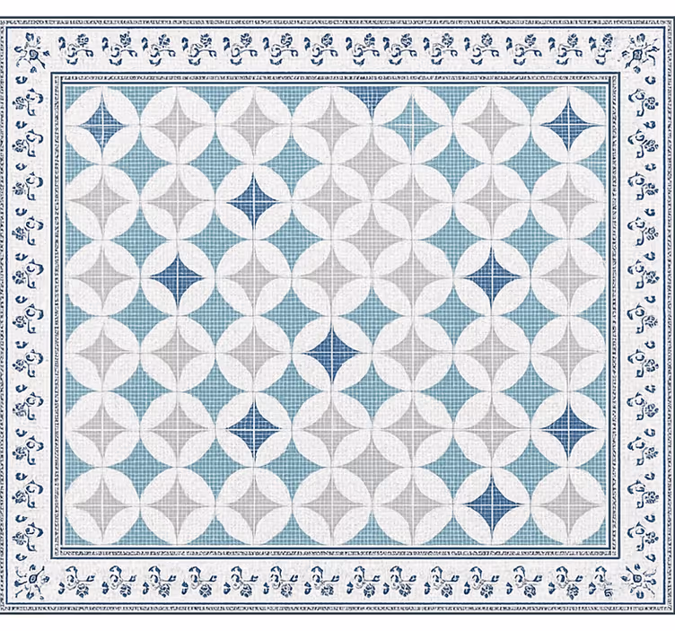 Persiana enrollable salón aspecto azulejo vintage azul - TenVinilo
