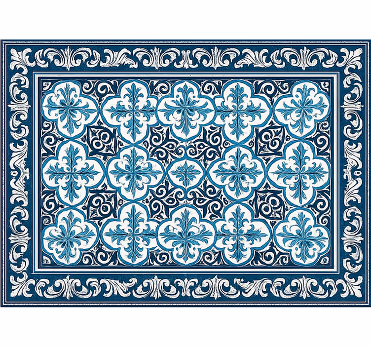 Persiana enrollable salón patrón portugués azul - TenVinilo