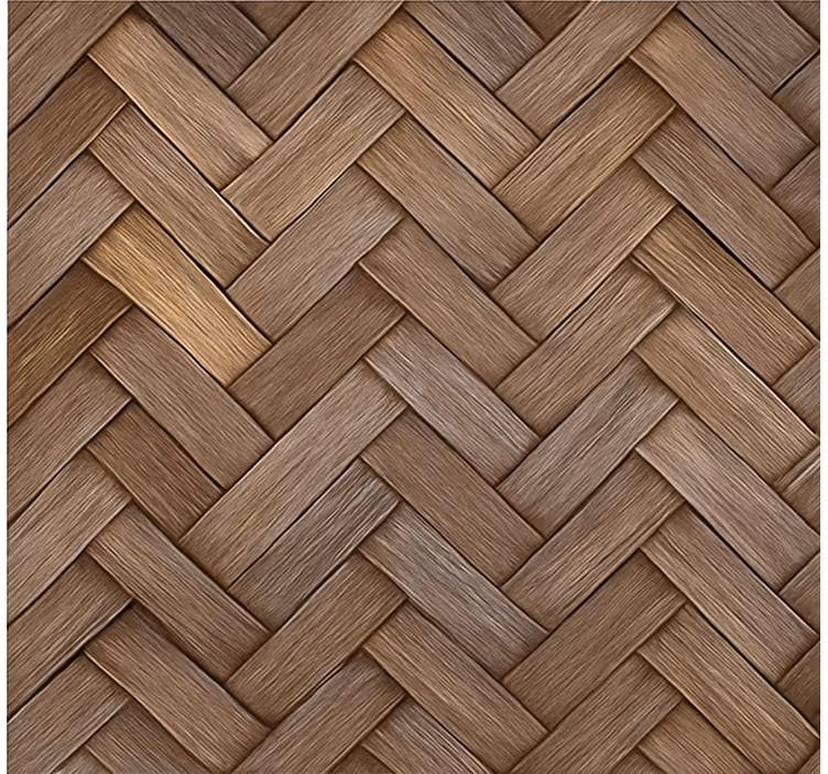 Persiana enrollable salón aspecto de madera trenzada - TenVinilo