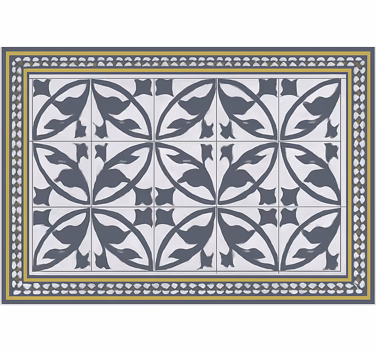 Persiana enrollable salón y alfombra de aspecto hidráulico - TenVinilo