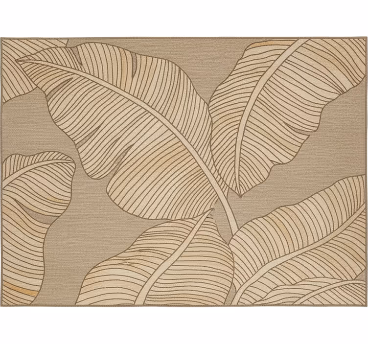 Persiana enrollable salón diseño hojas grandes beige - TenVinilo