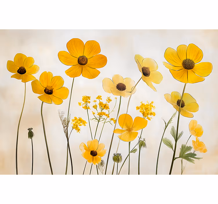 Persiana enrollable para cuarto flores de helenium delicadas - TenVinilo