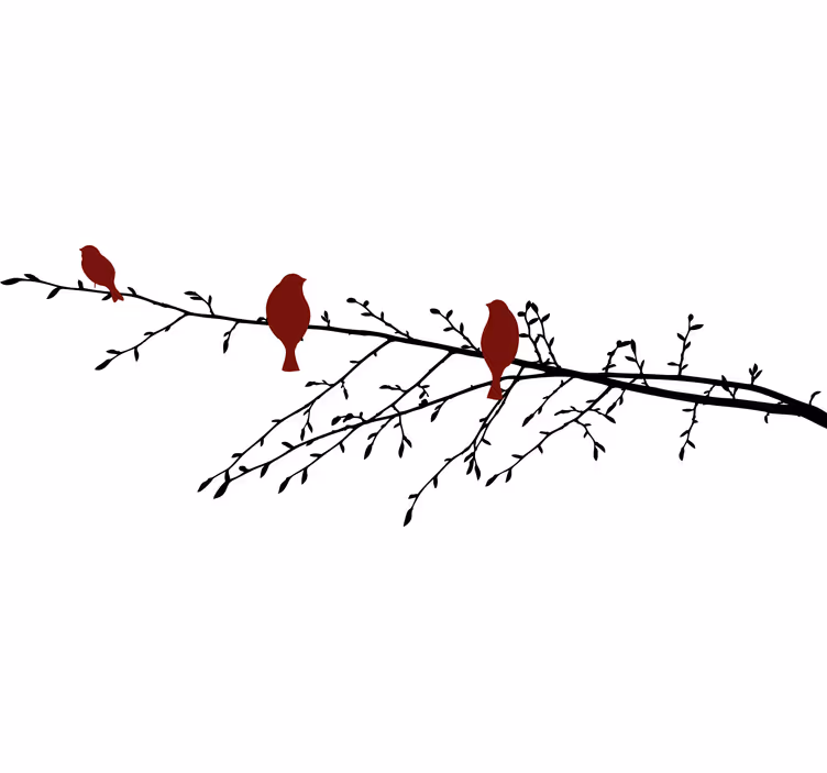 Persiana enrollable para cuarto pájaros rojos en rama - TenVinilo